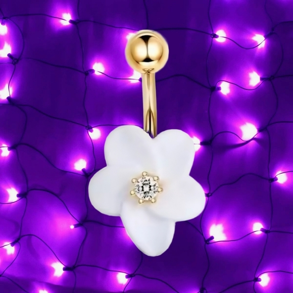 14G Flower Belly Button Piercing Navel Ring for Women/Girls - NEW - Picture 5 of 5